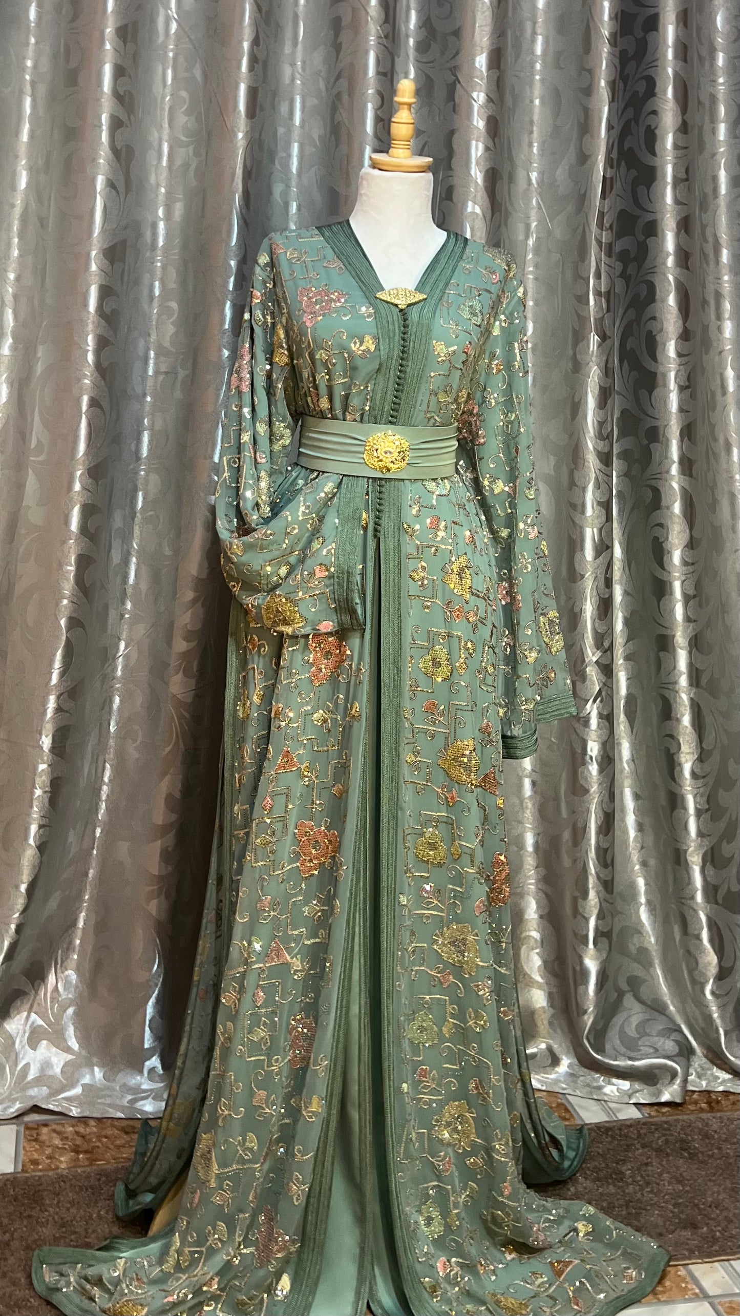 Soft Olive Green Caftan